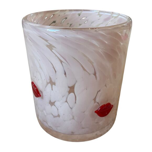 Pink Valentine's Day RED LIP Double Old Fashioned Glasses 14oz Set of 2 New - Picture 7 of 16